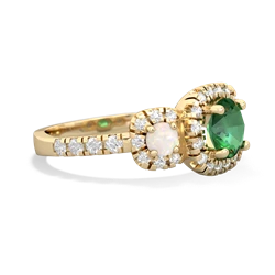 Lab Emerald Regal Halo 14K Yellow Gold ring R5350