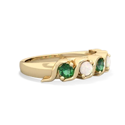 Lab Emerald Anniversary Band 14K Yellow Gold ring R2089