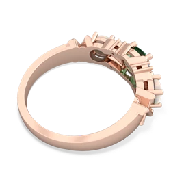 Lab Emerald Hugs And Kisses 14K Rose Gold ring R5016