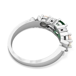 Lab Emerald Hugs And Kisses 14K White Gold ring R5016