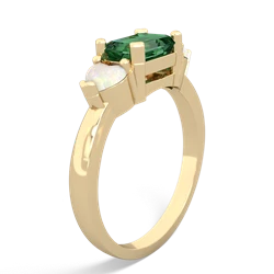 Lab Emerald Three Stone 14K Yellow Gold ring R5235