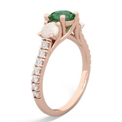 Lab Emerald Pave Trellis 14K Rose Gold ring R5500