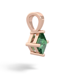 Lab Emerald 5Mm Princess Solitaire 14K Rose Gold pendant P1789