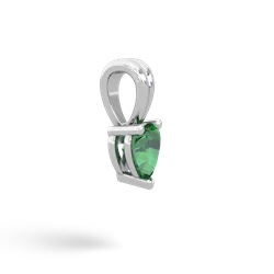 Lab Emerald 5Mm Heart Solitaire 14K White Gold pendant P1861