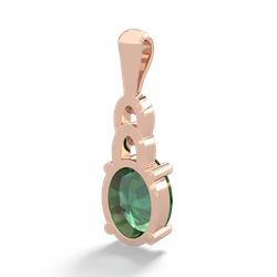 Lab Emerald Links 14K Rose Gold pendant P4032