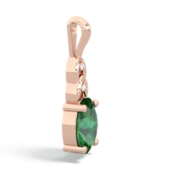 Lab Emerald Links 14K Rose Gold pendant P4032