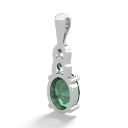 Lab Emerald Links 14K White Gold pendant P4032