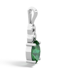 Lab Emerald Links 14K White Gold pendant P4032