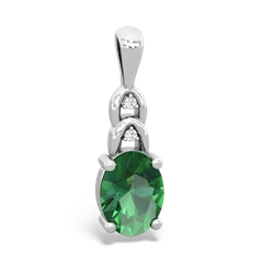 Lab Emerald Links 14K White Gold pendant P4032