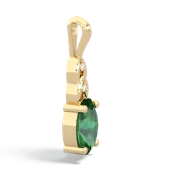 Lab Emerald Links 14K Yellow Gold pendant P4032