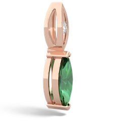 Lab Emerald Marquise Drop 14K Rose Gold pendant P5333
