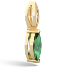 Lab Emerald Marquise Drop 14K Yellow Gold pendant P5333