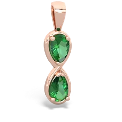 Lab Emerald Infinity 14K Rose Gold pendant P5050