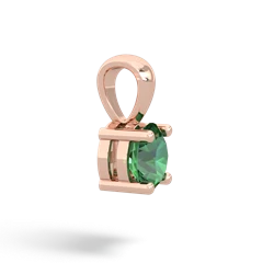 Lab Emerald 6Mm Round Solitaire 14K Rose Gold pendant P1786