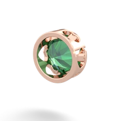 Lab Emerald 8Mm Slide 14K Rose Gold pendant P3788
