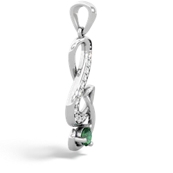 Lab Emerald G-Clef Music 14K White Gold pendant P5830