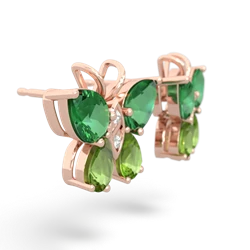 Lab Emerald Butterfly 14K Rose Gold earrings E2215