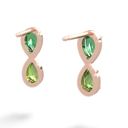 Lab Emerald Infinity 14K Rose Gold earrings E5050