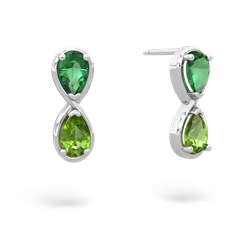 Lab Emerald Infinity 14K White Gold earrings E5050