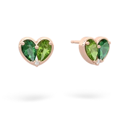 Lab Emerald 'Our Heart' 14K Rose Gold earrings E5072