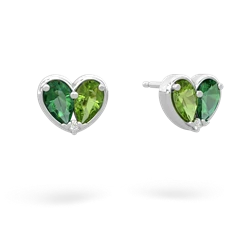 Lab Emerald 'Our Heart' 14K White Gold earrings E5072