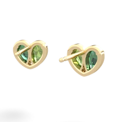 Lab Emerald 'Our Heart' 14K Yellow Gold earrings E5072