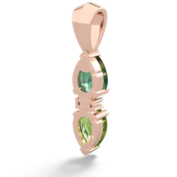 Lab Emerald Bowtie Drop 14K Rose Gold pendant P0865