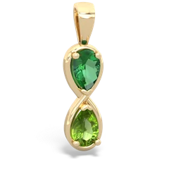 Lab Emerald Infinity 14K Yellow Gold pendant P5050