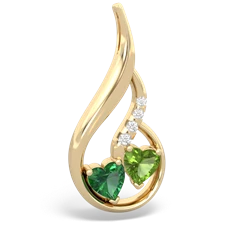 Lab Emerald Keepsake Curves 14K Yellow Gold pendant P5450