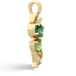 Lab Emerald Kitten 14K Yellow Gold pendant P5780