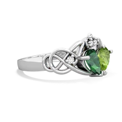 Lab Emerald 'One Heart' Celtic Knot Claddagh 14K White Gold ring R5322