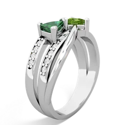 Lab Emerald Bowtie 14K White Gold ring R2360