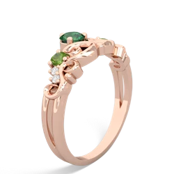 Lab Emerald Crown Keepsake 14K Rose Gold ring R5740