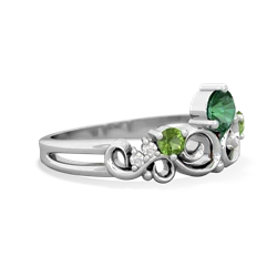 Lab Emerald Crown Keepsake 14K White Gold ring R5740