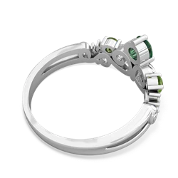 Lab Emerald Crown Keepsake 14K White Gold ring R5740