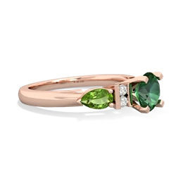 Lab Emerald 6Mm Round Eternal Embrace Engagement 14K Rose Gold ring R2005