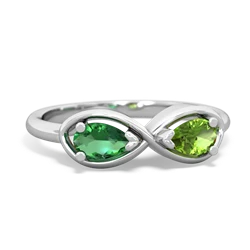 Lab Emerald Infinity 14K White Gold ring R5050