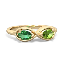 Lab Emerald Infinity 14K Yellow Gold ring R5050