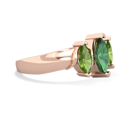 Lab Emerald Three Peeks 14K Rose Gold ring R2433