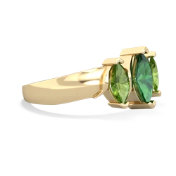 Lab Emerald Three Peeks 14K Yellow Gold ring R2433