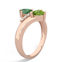 Lab Emerald Heart To Heart 14K Rose Gold ring R2064