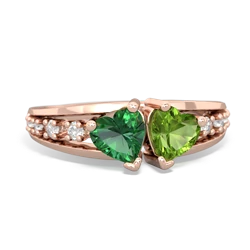 Lab Emerald Heart To Heart 14K Rose Gold ring R3342