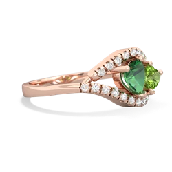 Lab Emerald Mother And Child 14K Rose Gold ring R3010