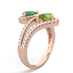 Lab Emerald Diamond Dazzler 14K Rose Gold ring R3000