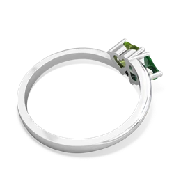 Lab Emerald Sweethearts 14K White Gold ring R5260