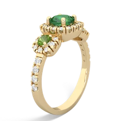 Lab Emerald Regal Halo 14K Yellow Gold ring R5350