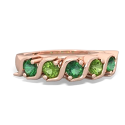 Lab Emerald Anniversary Band 14K Rose Gold ring R2089