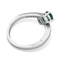 Lab Emerald Channel Set Two Stone 14K White Gold ring R5303