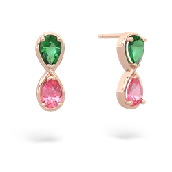 Lab Emerald Infinity 14K Rose Gold earrings E5050