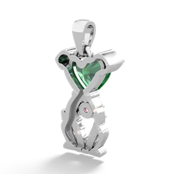 Lab Emerald Puppy Love 14K White Gold pendant P5800